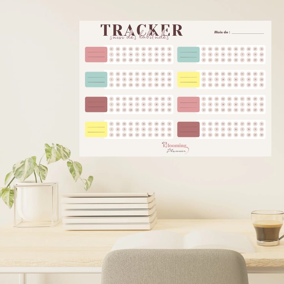 Tracker mensuel - affiche effaçable