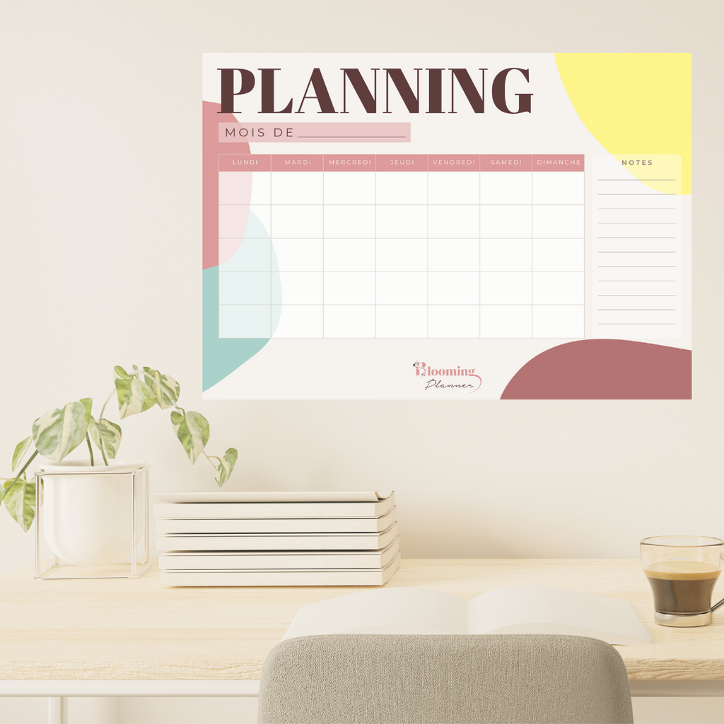 Planning Mensuel - affiche effaçable