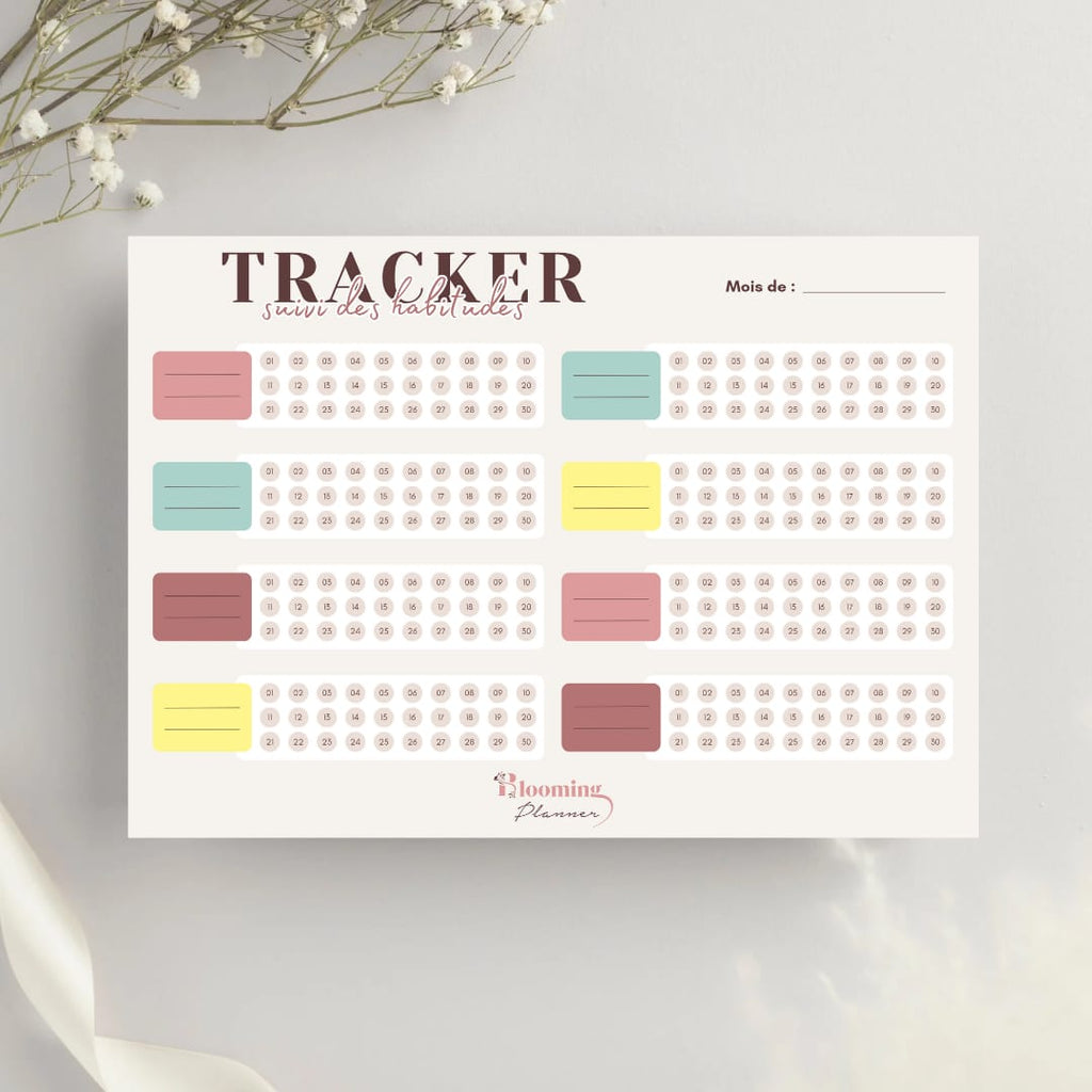 Tracker mensuel - affiche effaçable