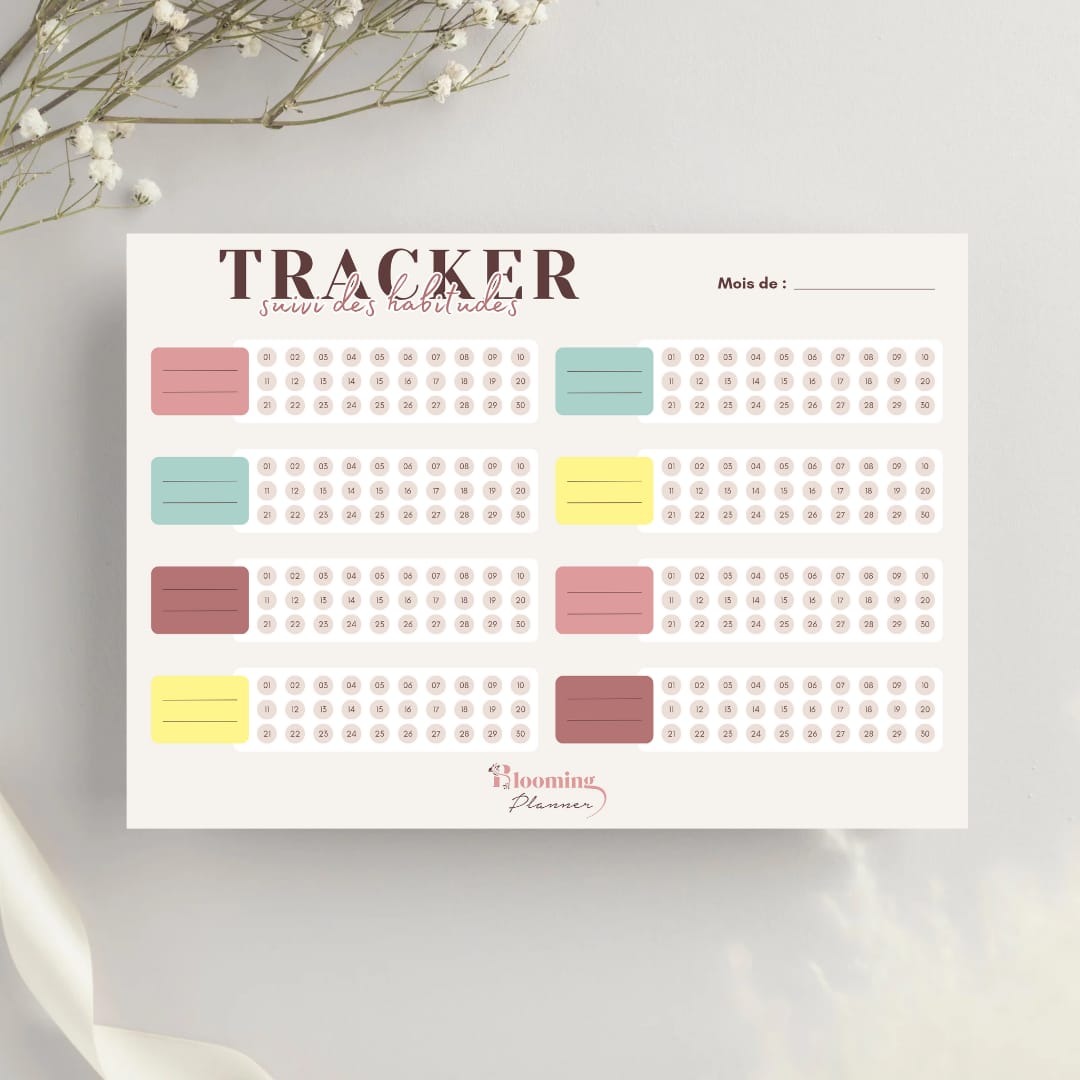 Tracker mensuel - affiche effaçable