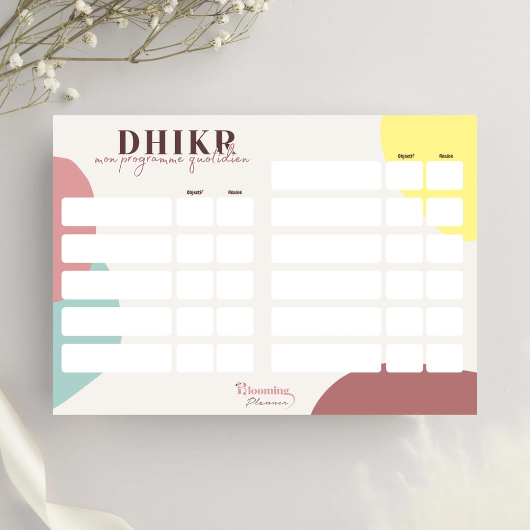 Programme de Dhikr - affiche effaçable