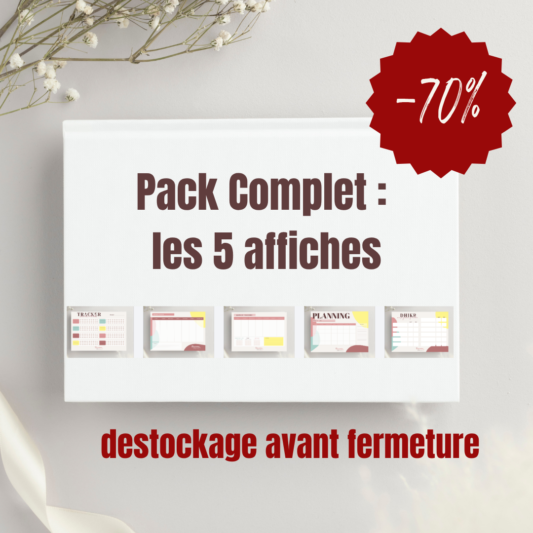 Pack complet – Les 5 affiches effaçables